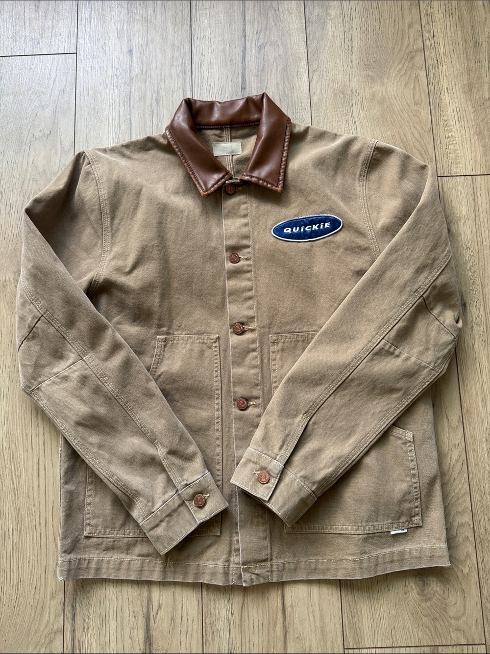 Mother The Foreman Dark Khaki Quickie Denim Jacket Button Up Men’s Large Outdoor